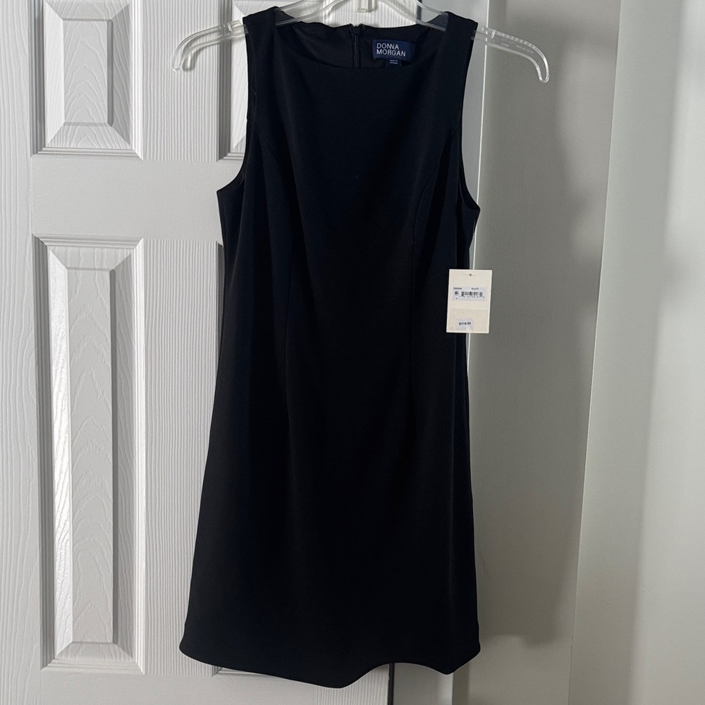 Donna Morgan Elegant Black Sleeveless Knee-length Dress